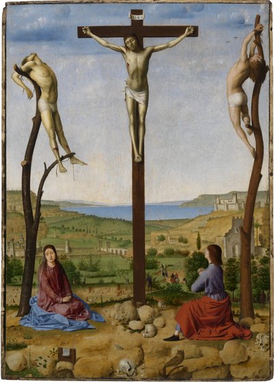 Crucifixion with Saint Mary and Saint John Evangelist by Antonello da Messina
